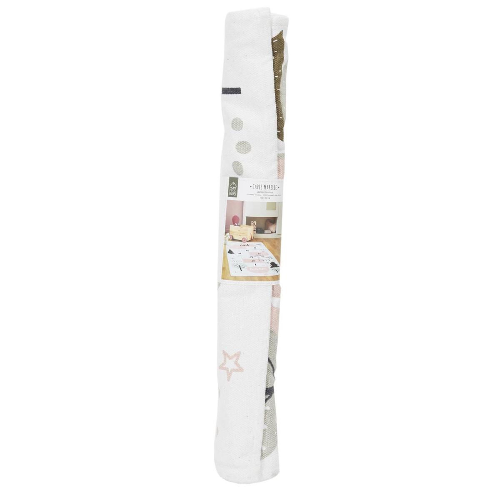 Voir la diapositive 3 : HOME DECO KIDS Tapis enfant  marelle  70x140cm blanc & rose