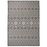VIDAXL Tapis a tissage plat d'exterieur 140x200 cm Rayures noires