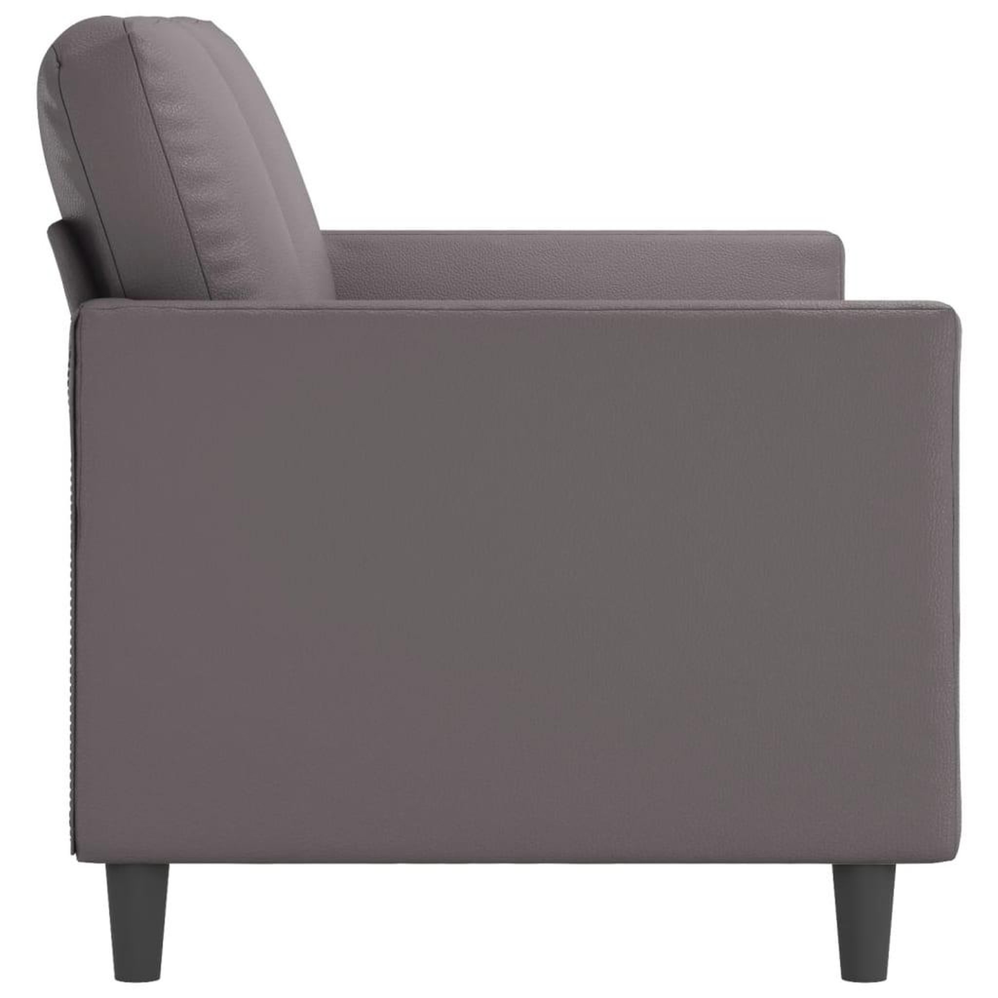 Voir la diapositive 4 : VIDAXL Canape a 3 places Gris 180 cm Similicuir
