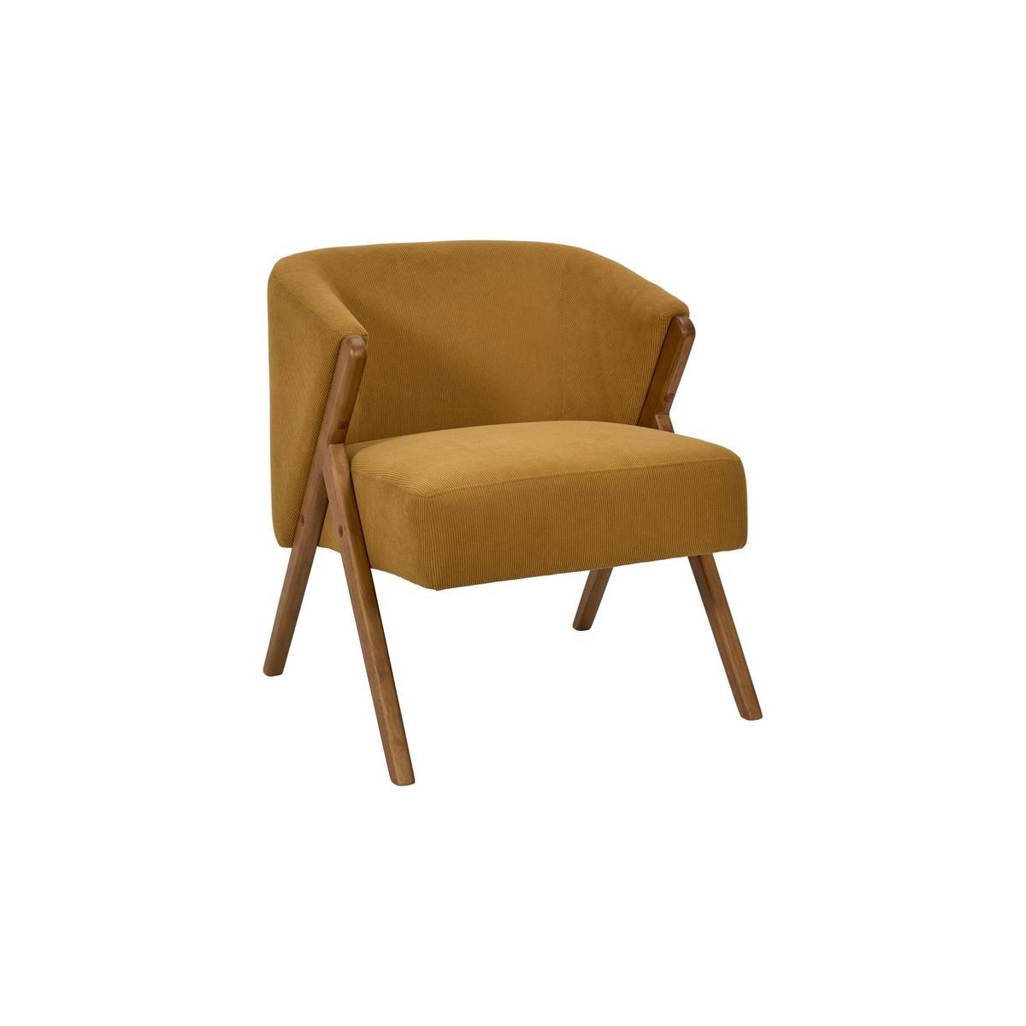 The Home Deco Factory Fauteuil design côtelé  jules  72cm jaune