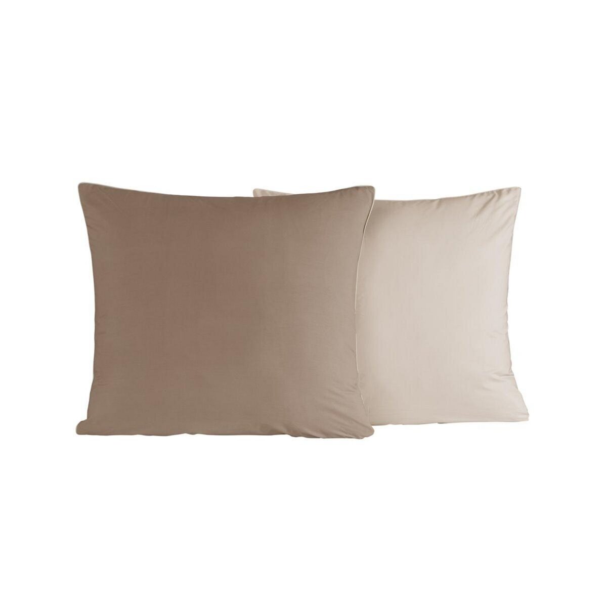 Sensei Maison Lot de 2 taies d'oreiller bicolores en percale coton DOZMARY
