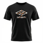 UMBRO T-shirt junior col rond régular en coton160 GSM Basic Core Logo. Coloris disponibles : Noir