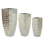 Paris Prix Lot de 3 Vases en Métal  Argy  90cm Argent