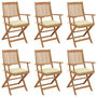 Voir la diapositive 1 : VIDAXL Chaises pliables de jardin lot de 6 avec coussins Bois d'acacia