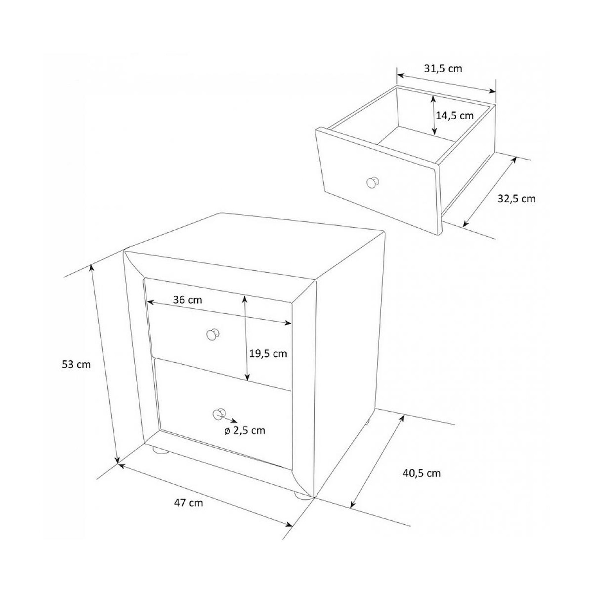 Voir la diapositive 3 : HomeStyle4U Table de chevet simili cuir brun nuit