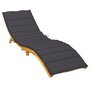 Voir la diapositive 3 : VIDAXL Coussin de chaise longue noir 200x60x3 cm tissu oxford