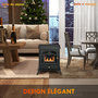 Voir la diapositive 6 : HOMCOM Cheminée bioéthanol sur pied style néo-rétro poêle 1 brûleur 1,2 L dim. 45L x 28l x 54H cm couverture 20-25 m² acier noir