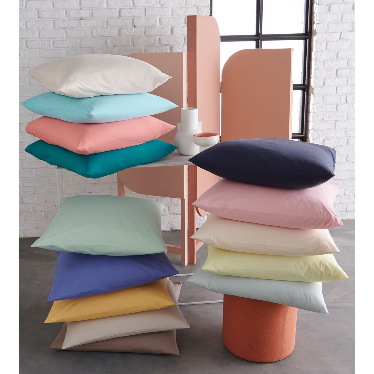 Taie d'oreiller unie en polyester