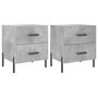 Voir la diapositive 2 : VIDAXL Tables de chevet 2pcs gris beton 40x35x47,5cm bois d'ingenierie