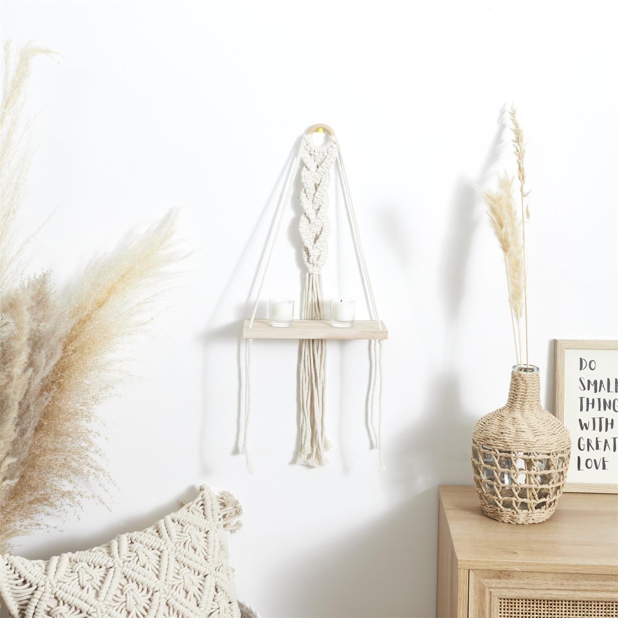 Voir la diapositive 2 : The Home Deco Factory Etagère murale bohème - beige