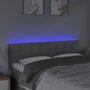 Voir la diapositive 3 : VIDAXL Tete de lit a LED Gris clair 144x5x78/88 cm Tissu