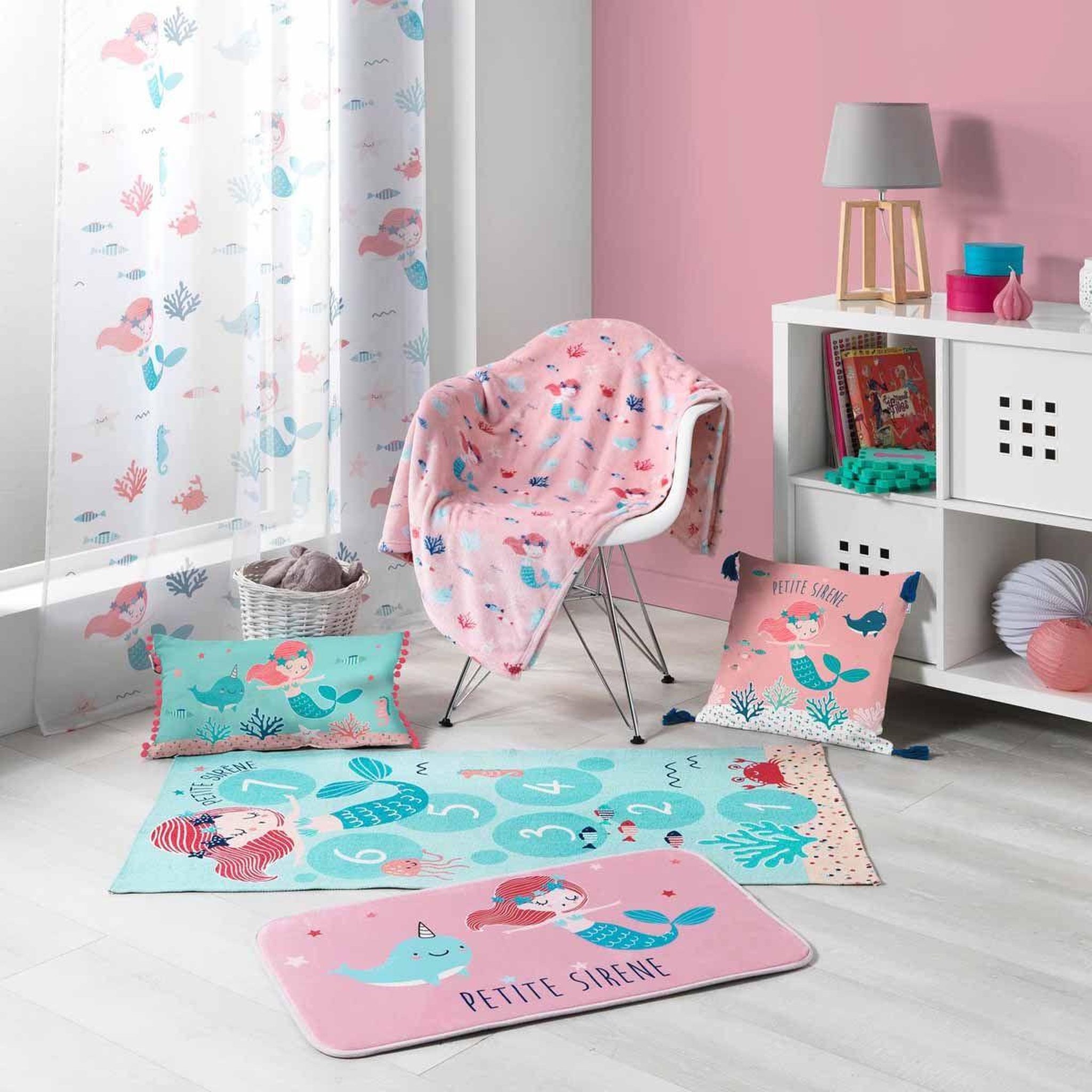 Voir la diapositive 2 : Douceur d'Intérieur Tapis enfant déco  petite sirena  45x75cm rose