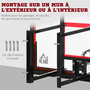 Voir la diapositive 4 : HOMCOM Panier de basket-ball mural avec ressort - panneau de basket à accrocher - visserie incluse - acier PC rouge noir