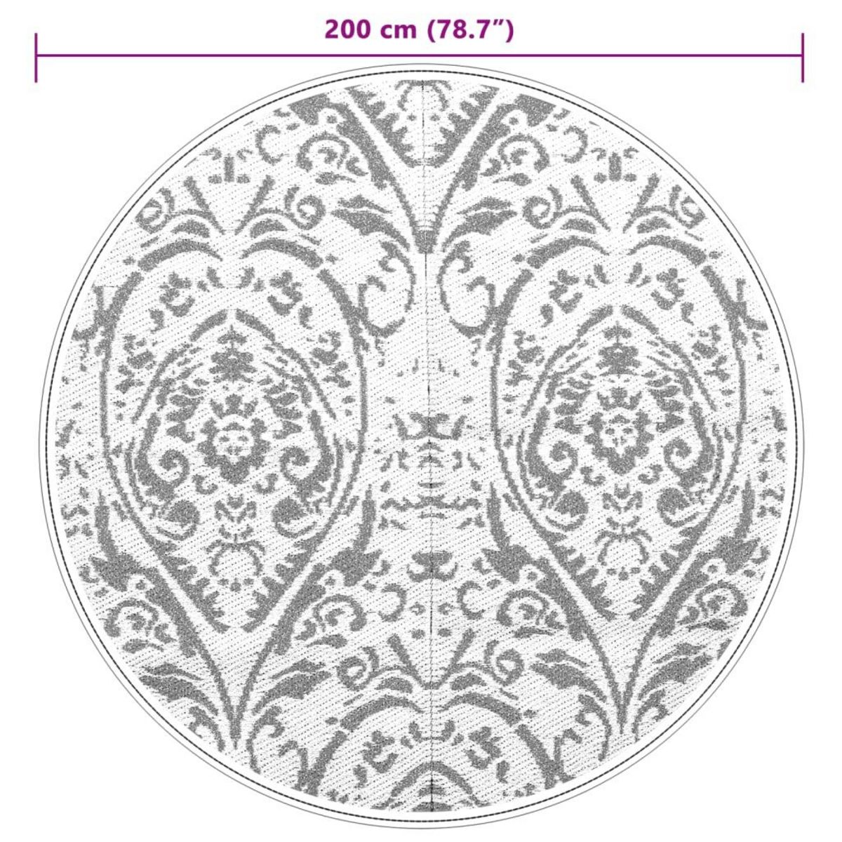 VIDAXL Tapis d'exterieur ARAKIL orange et blanc Ø200 cm PP