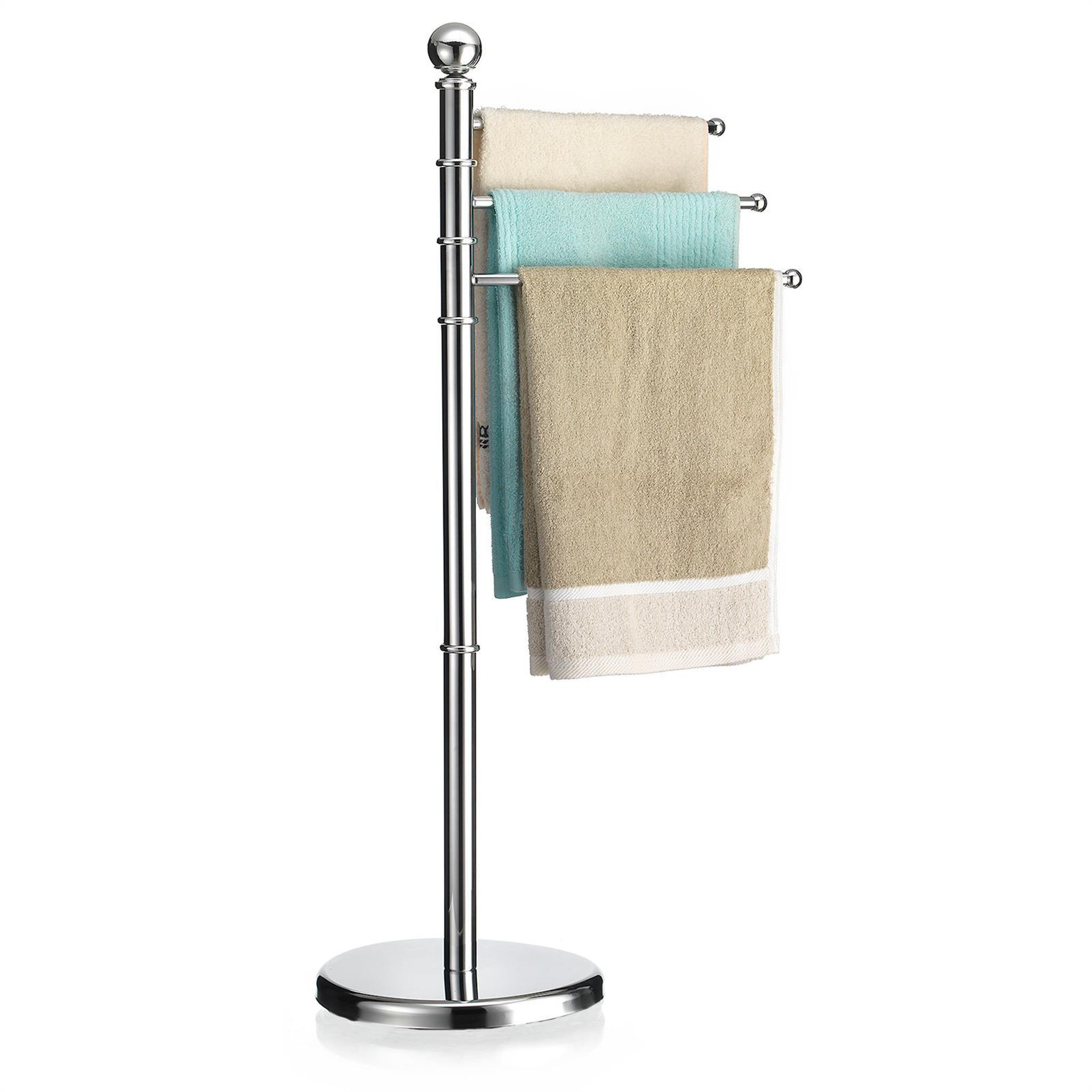 IDIMEX Porte-serviettes petra avec 3 tringles pivotantes, en métal. Coloris disponibles : Gris