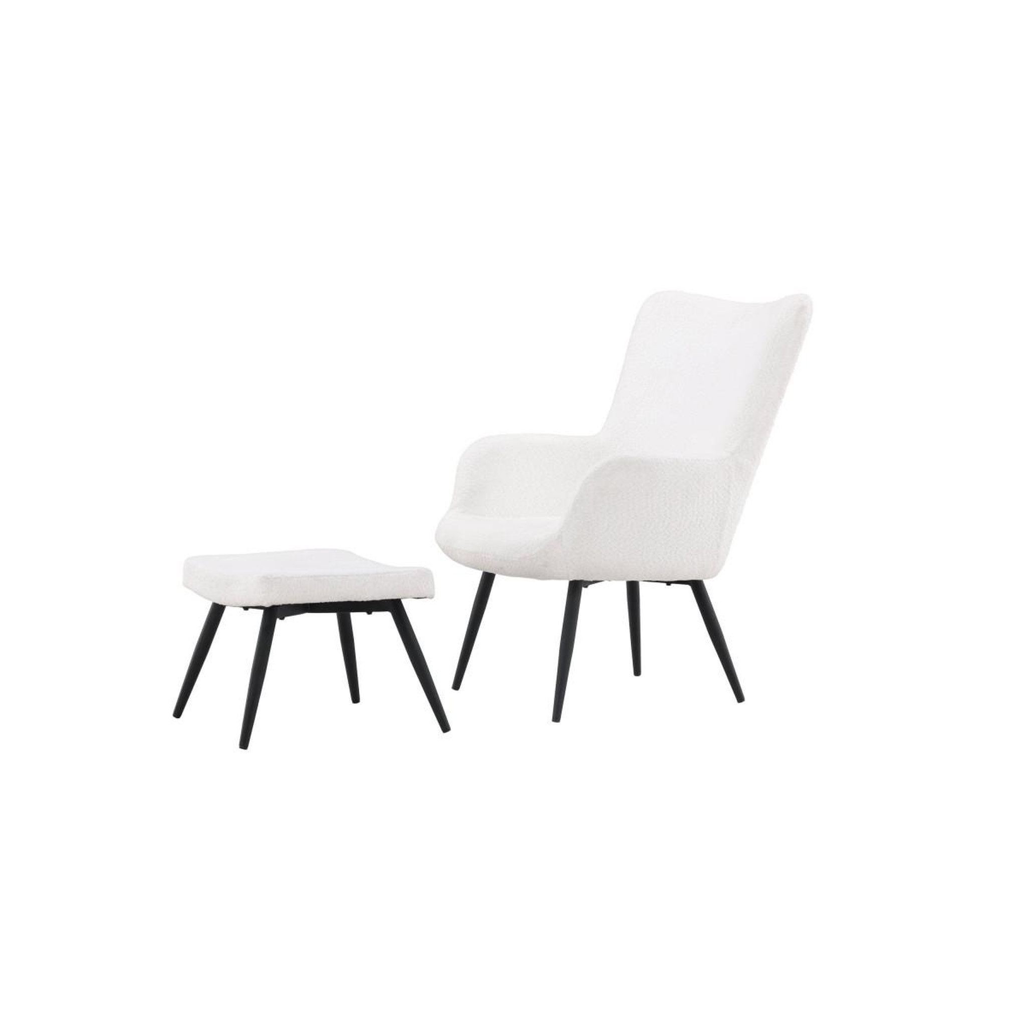 Voir la diapositive 2 : Paris Prix Fauteuil & pouf design bouclette  como  95cm blanc