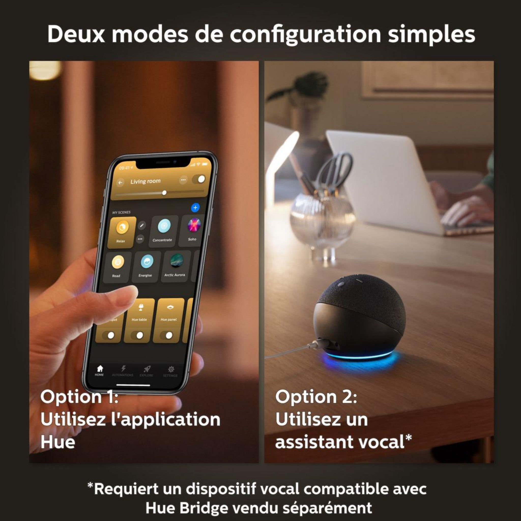 Voir la diapositive 4 : PHILIPS HUE Ampoule led connectée e14 white&color ambiance flamme pack 2