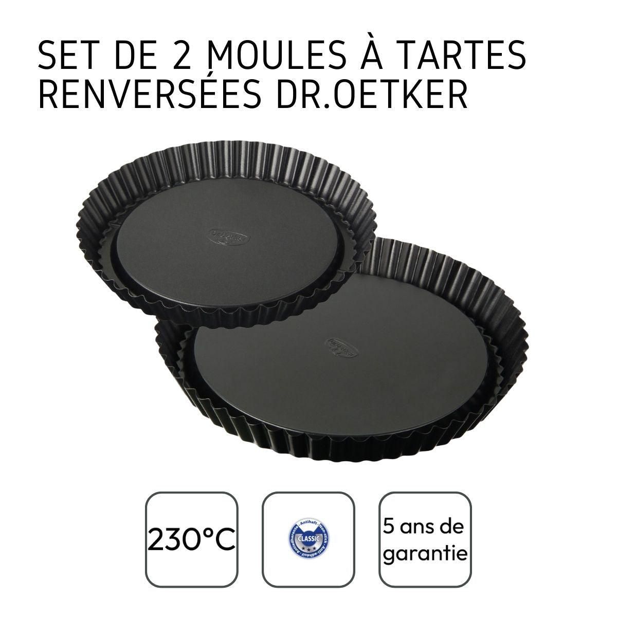 DR.OETKER Set de 2 moules à tarte renversée 22 cm et 28 cm Dr Oetker tradition