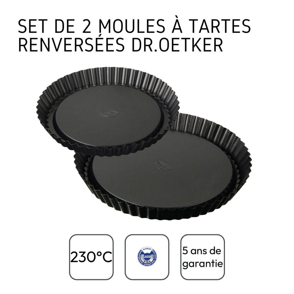 DR.OETKER Set de 2 moules à tarte renversée 22 cm et 28 cm Dr Oetker tradition