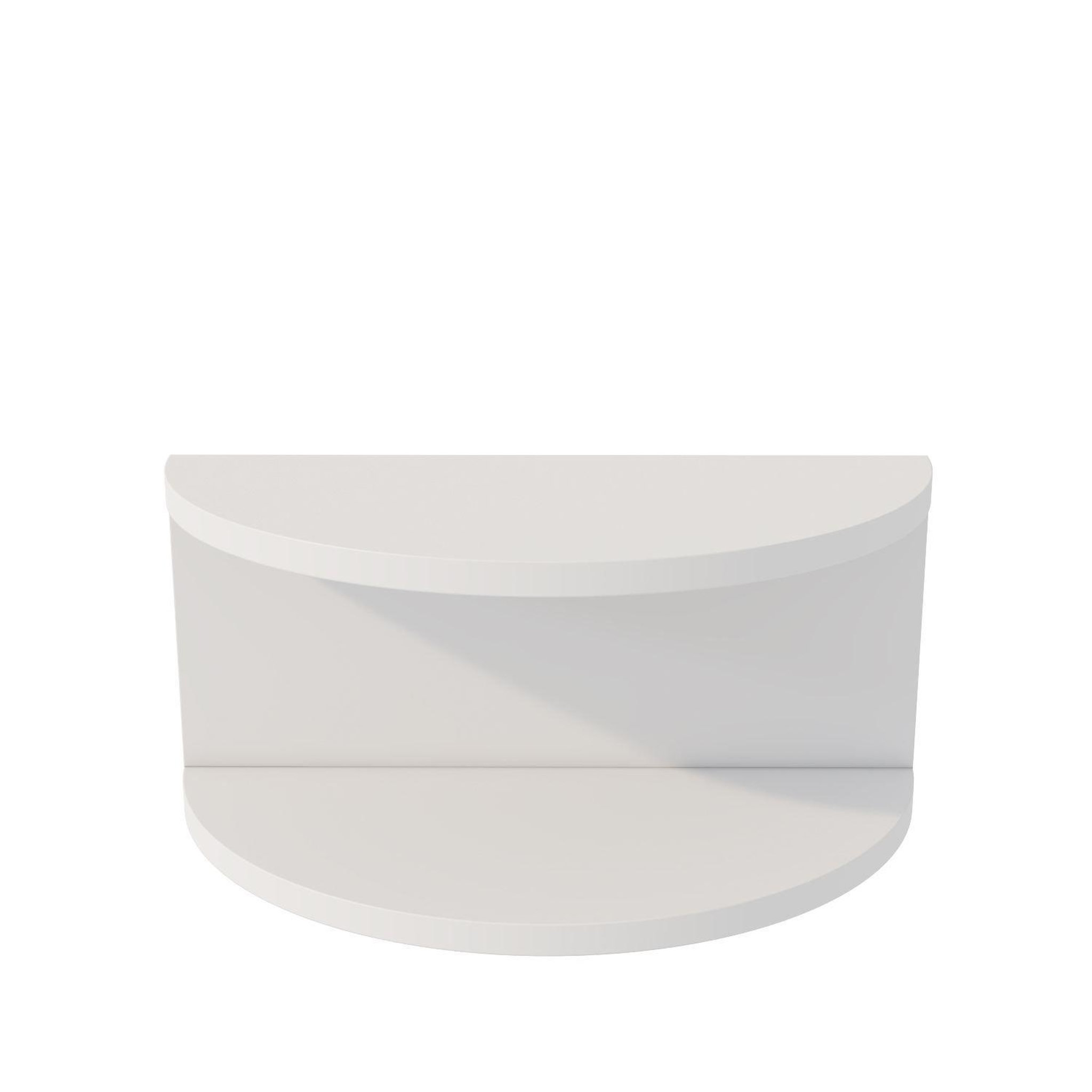 TOILINUX Table de chevet suspendue forme demi lune CAMELIA - Blanc