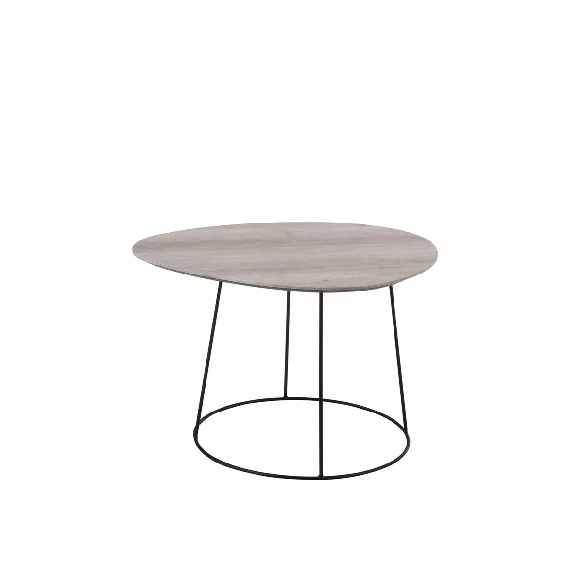 HELLIN Table basse ovale en bois et métal - PEARL