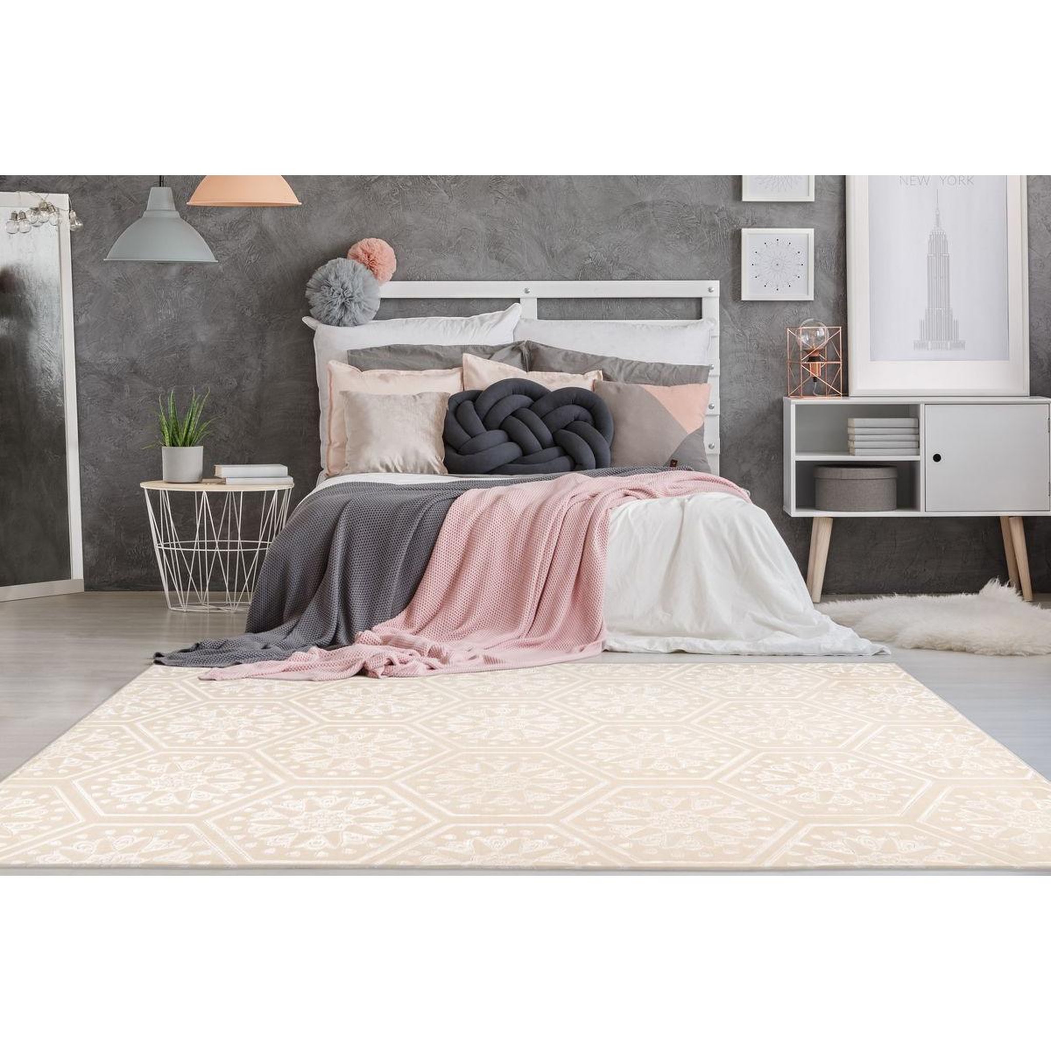 Voir la diapositive 2 : Paris Prix Tapis Moderne Fait Main  Monroe II  Crème