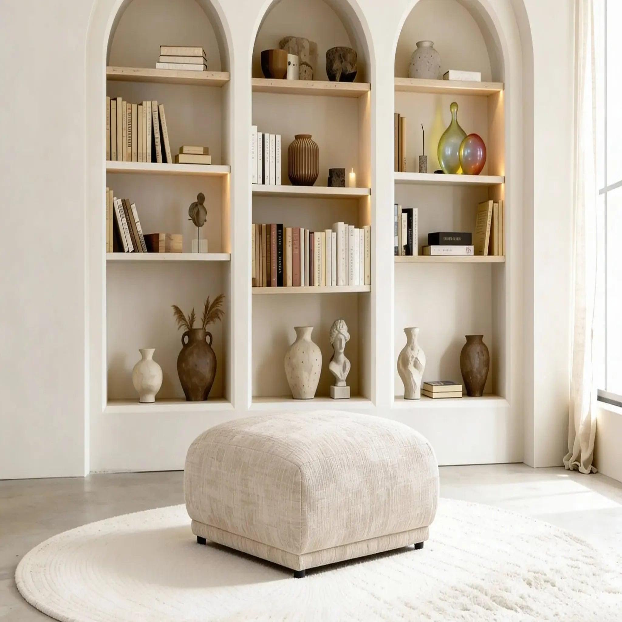 Voir la diapositive 4 : CASANOVA PARIS Rosalie - pouf tissu chenille