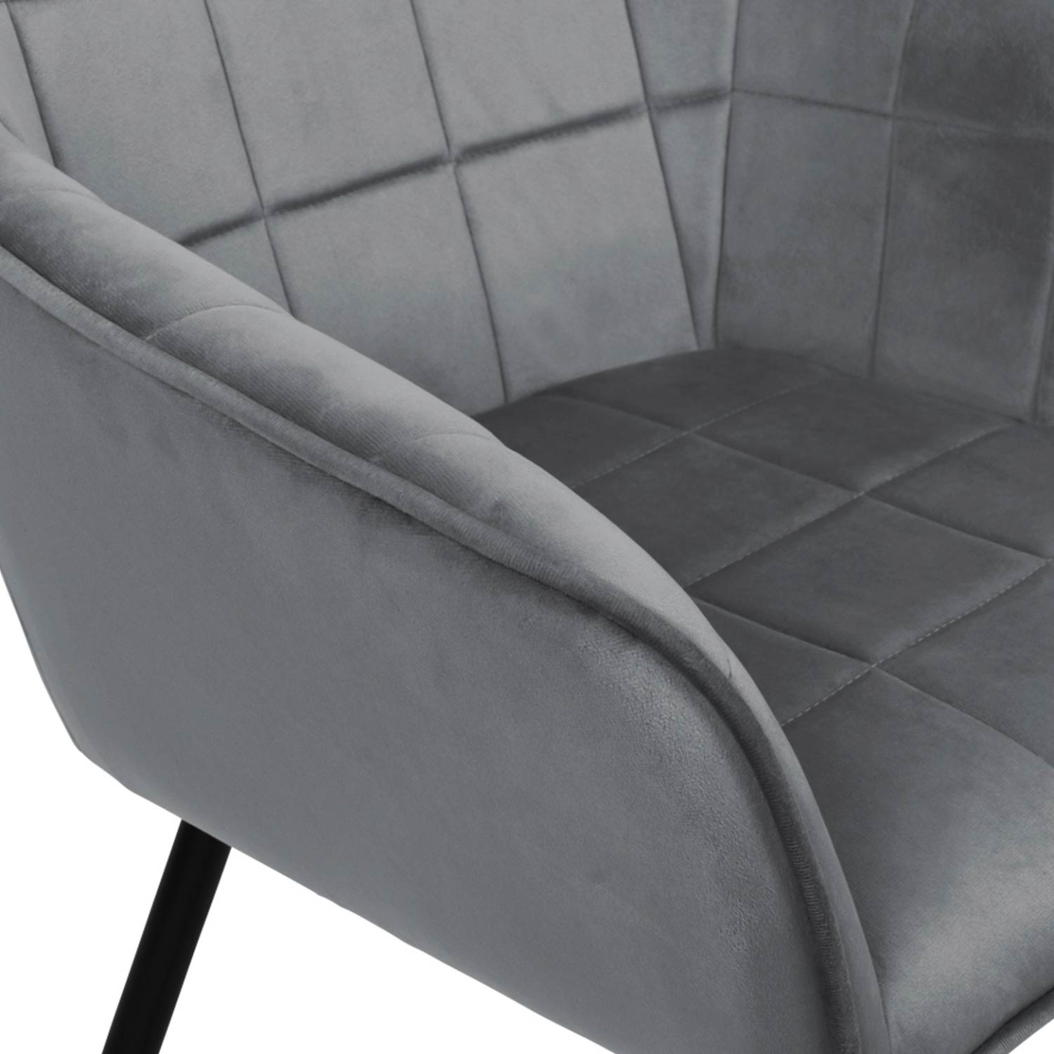 Voir la diapositive 6 : ID MARKET Lot de 2 chaises de salle à manger, fauteuils de table mady en velours gris clair