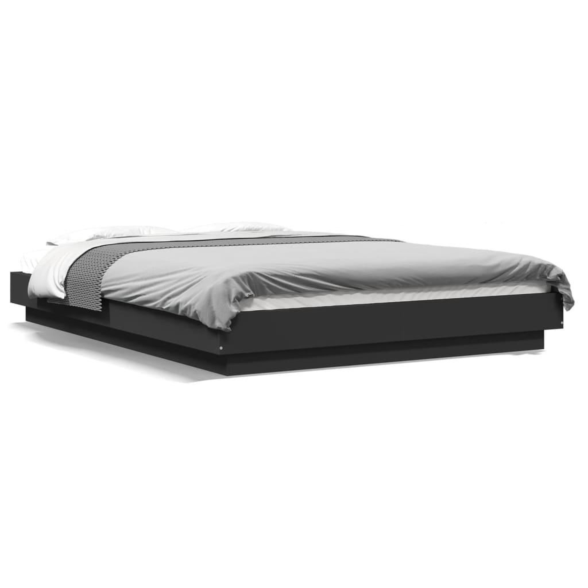 Voir la diapositive 2 : VIDAXL Cadre de lit avec lumieres LED sans matelas noir 120x190cm