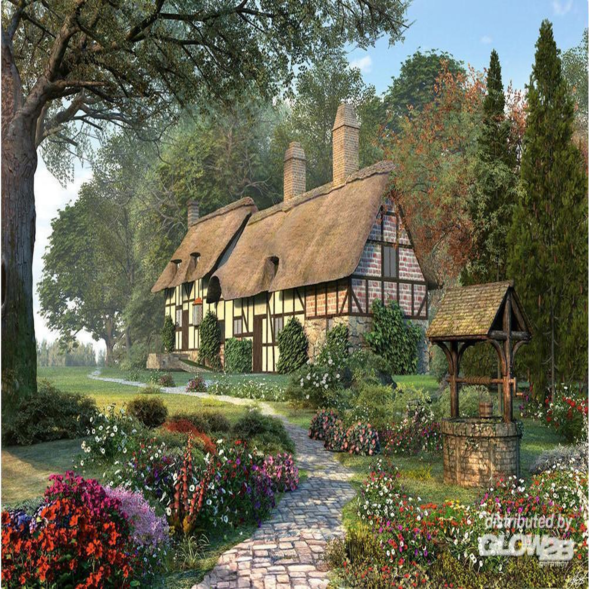 Voir la diapositive 3 : Castorland Puzzle 1500 pièces : Chaumière idyllique