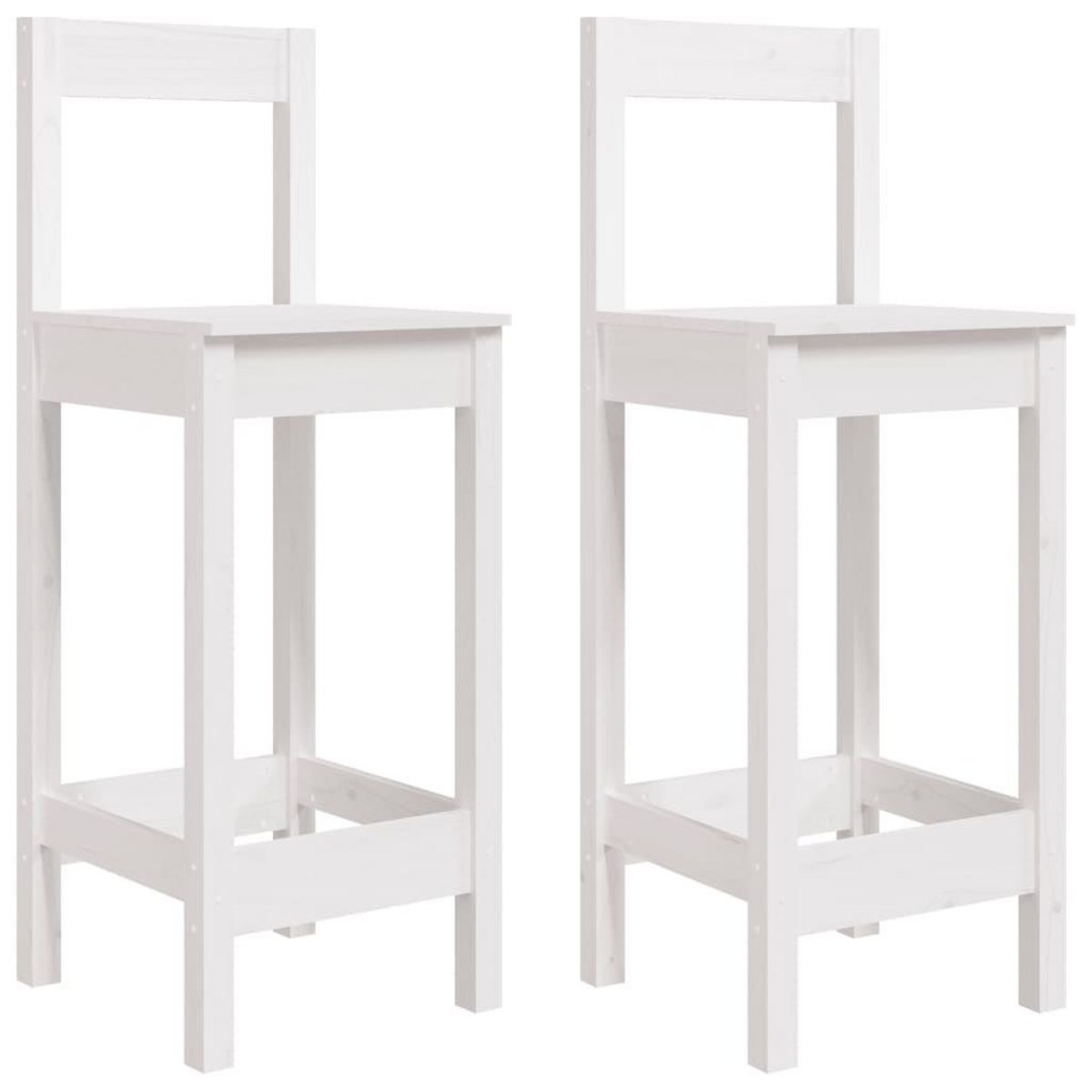 VIDAXL Ensemble de bar de jardin 3 pcs blanc bois de pin massif