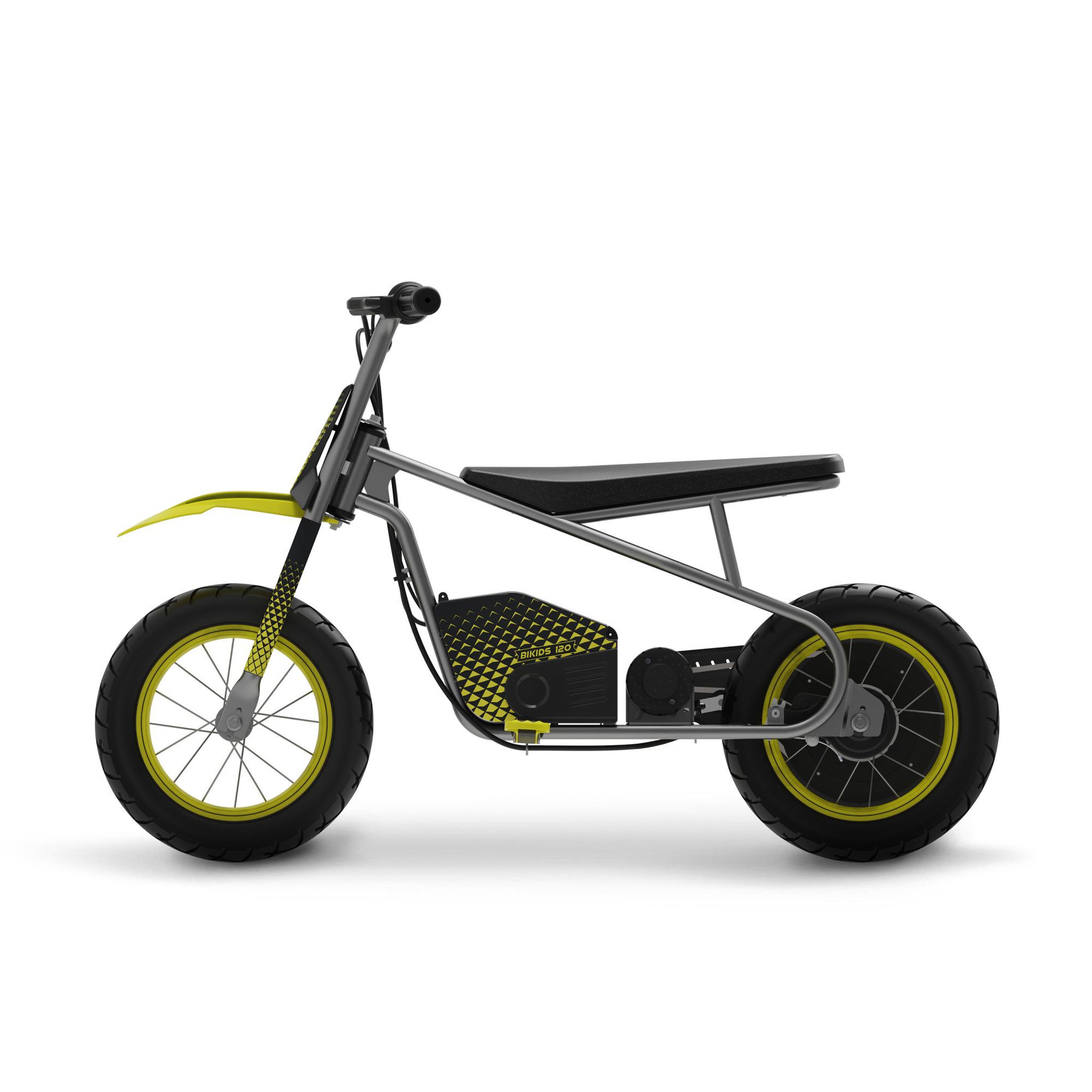 Voir la diapositive 6 : URBANGLIDE Moto électrique enfant urbanglide bikids 120 – 6 ans et + – vitesse 13km/h – autonomie 40min – pneus 12'' chambre à air – poids 11kg