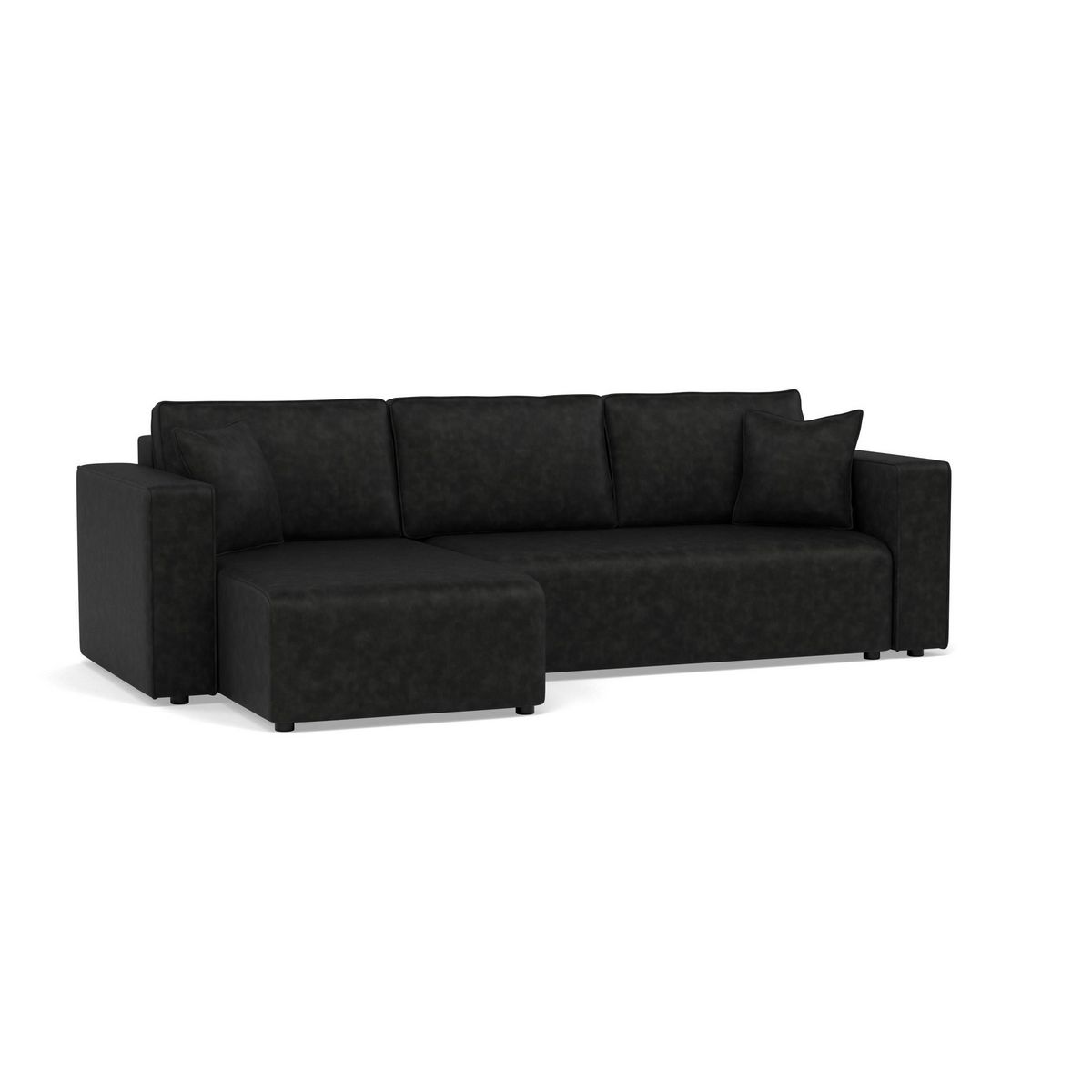 BEST MOBILIER Topaze - canapé d'angle réversible 4 places convertible avec coffre en simili