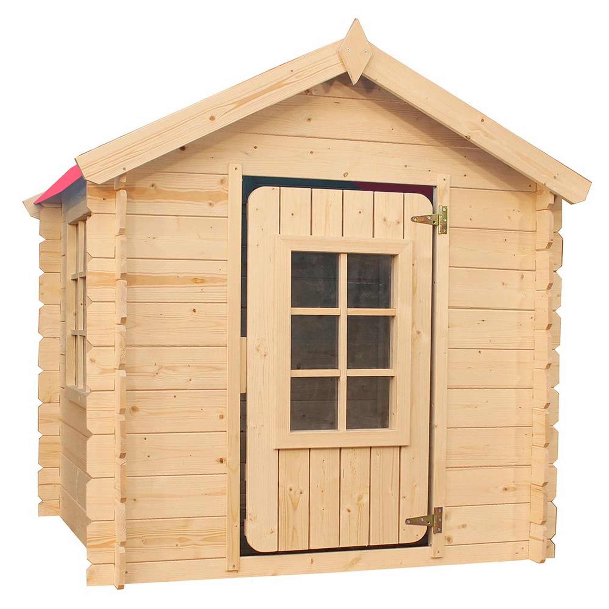 Voir la diapositive 3 : TIMBELA Maison en bois pour enfants toit bleu maison de jeux pour l'extérieur 111x114x121cm/0.9 m2 m570m-1