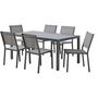 Voir la diapositive 2 : MARKET24 Ensemble repas de jardin : Table 160 cm + 6 chaises - Structure en aluminium - Gris anthracite