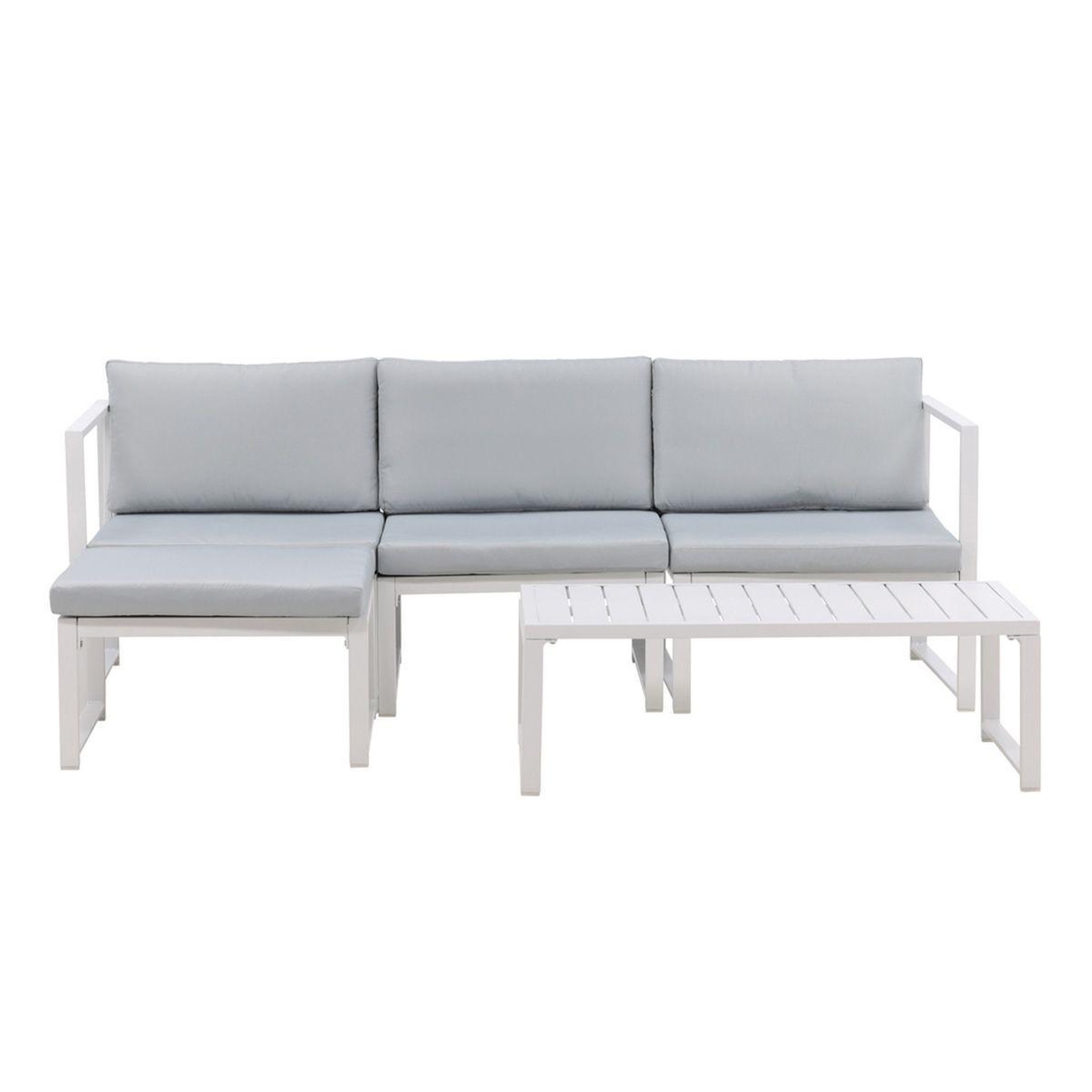Paris Prix Salon de jardin modulable  salvador  200cm blanc & gris