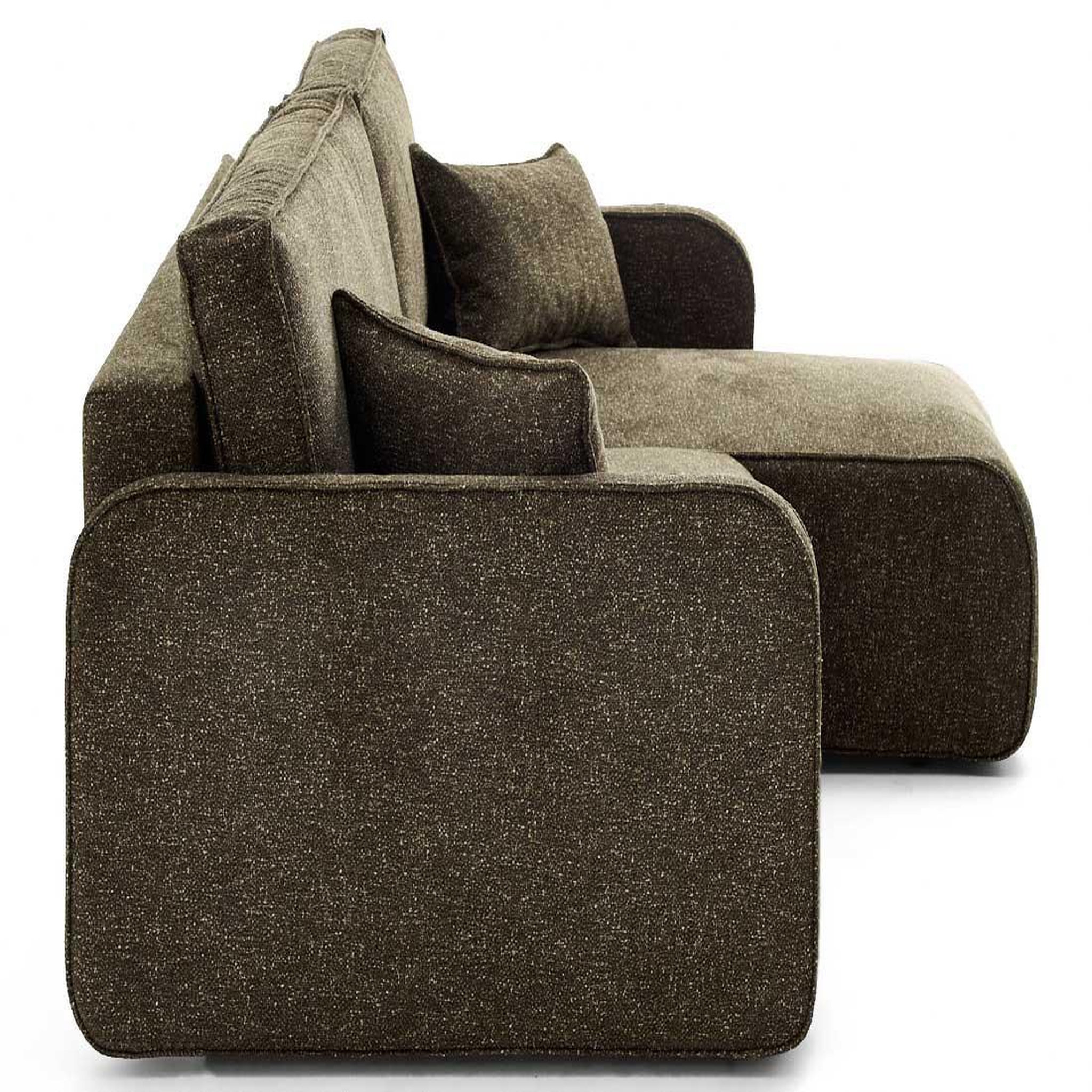Voir la diapositive 5 : LISA DESIGN Apolline - canapé d'angle réversible 4 places convertible avec coffres en tissu moucheté