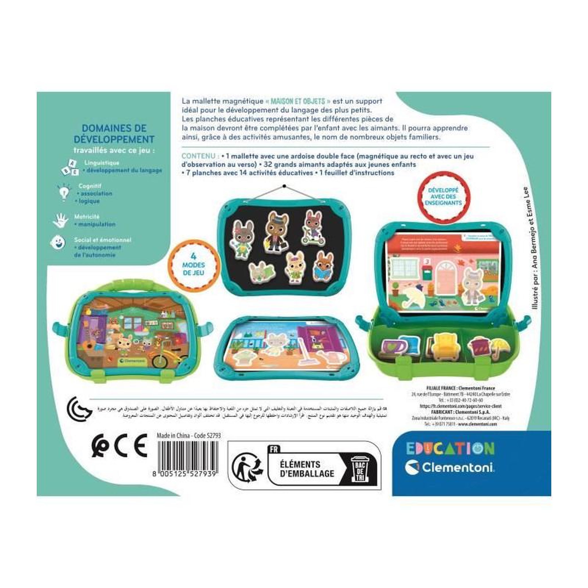 Voir la diapositive 6 : CLEMENTONI CLEMENTONI - Mallette magnétique - Mots et objets - Apprentissage - Des 2 ans