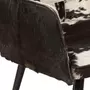 VIDAXL Chaise a oreilles avec repose-pied Noir Cuir veritable