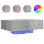 Voir la diapositive 2 : VIDAXL Table basse avec lumières LED gris béton 85x55x31 cm