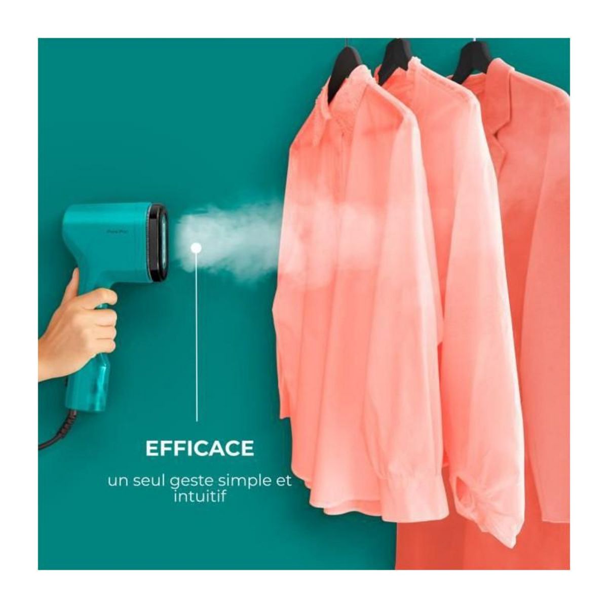 CALOR CALOR PURE POP DT2024C0 - Défroisseur vapeur, 1300 W, 70 ml, Débit 20 g/min, Pret en 15 sec, Autonomie 4 min, Défroisse et pu