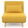 Voir la diapositive 4 : ID MARKET Fauteuil convertible ROMEO lit d'appoint 1 place 80x190 cm tissu jaune