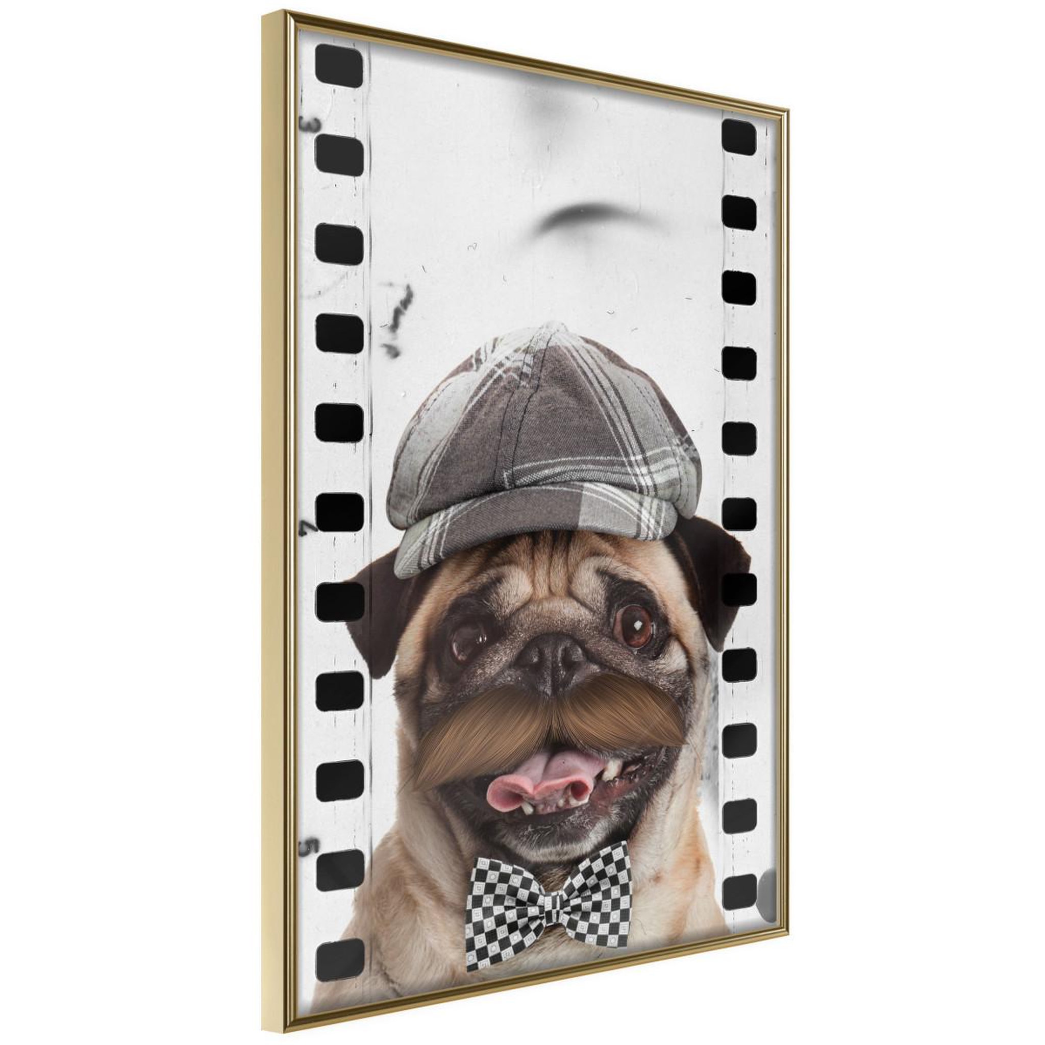 Voir la diapositive 1 : Paris Prix Affiche murale encadrée  dressed up pug