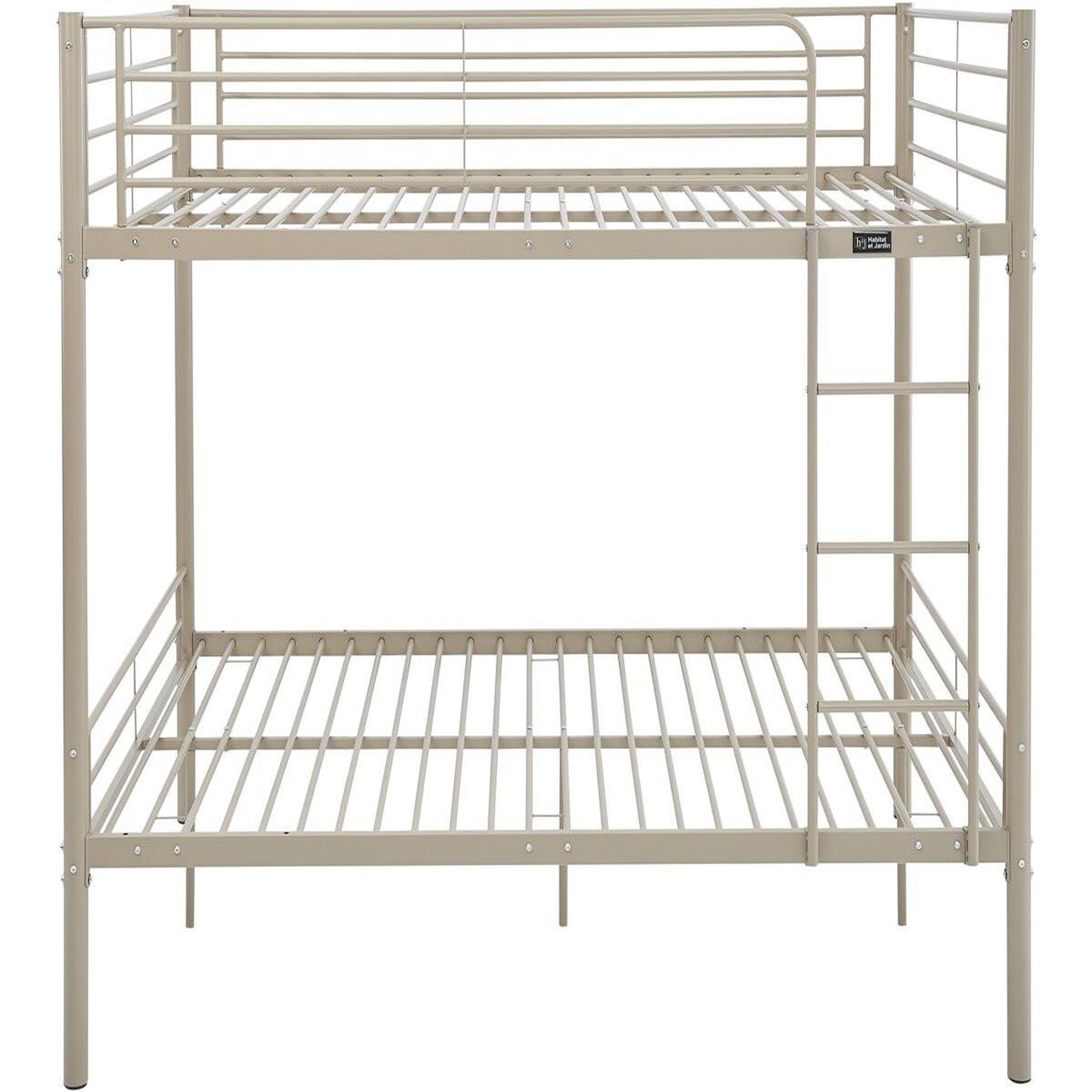 Voir la diapositive 4 : Habitat et Jardin Lit double superposé avec sommier inclus  Adam  - 140 x 190 cm - Taupe