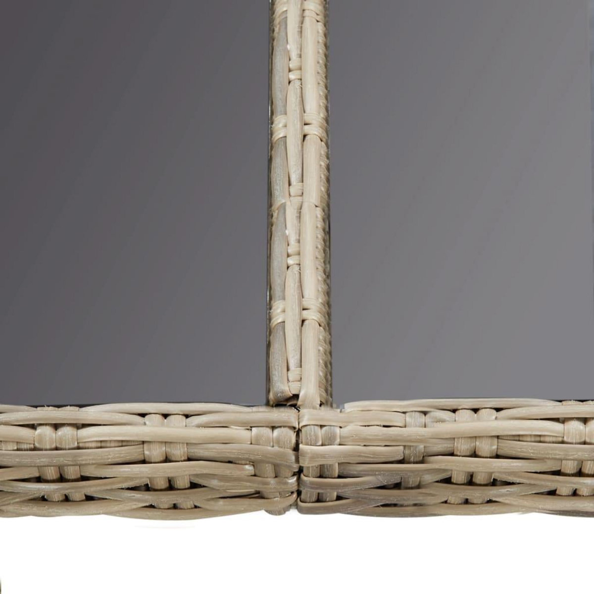 VIDAXL Table a manger Marron 200x100x74 cm Verre et resine tressee