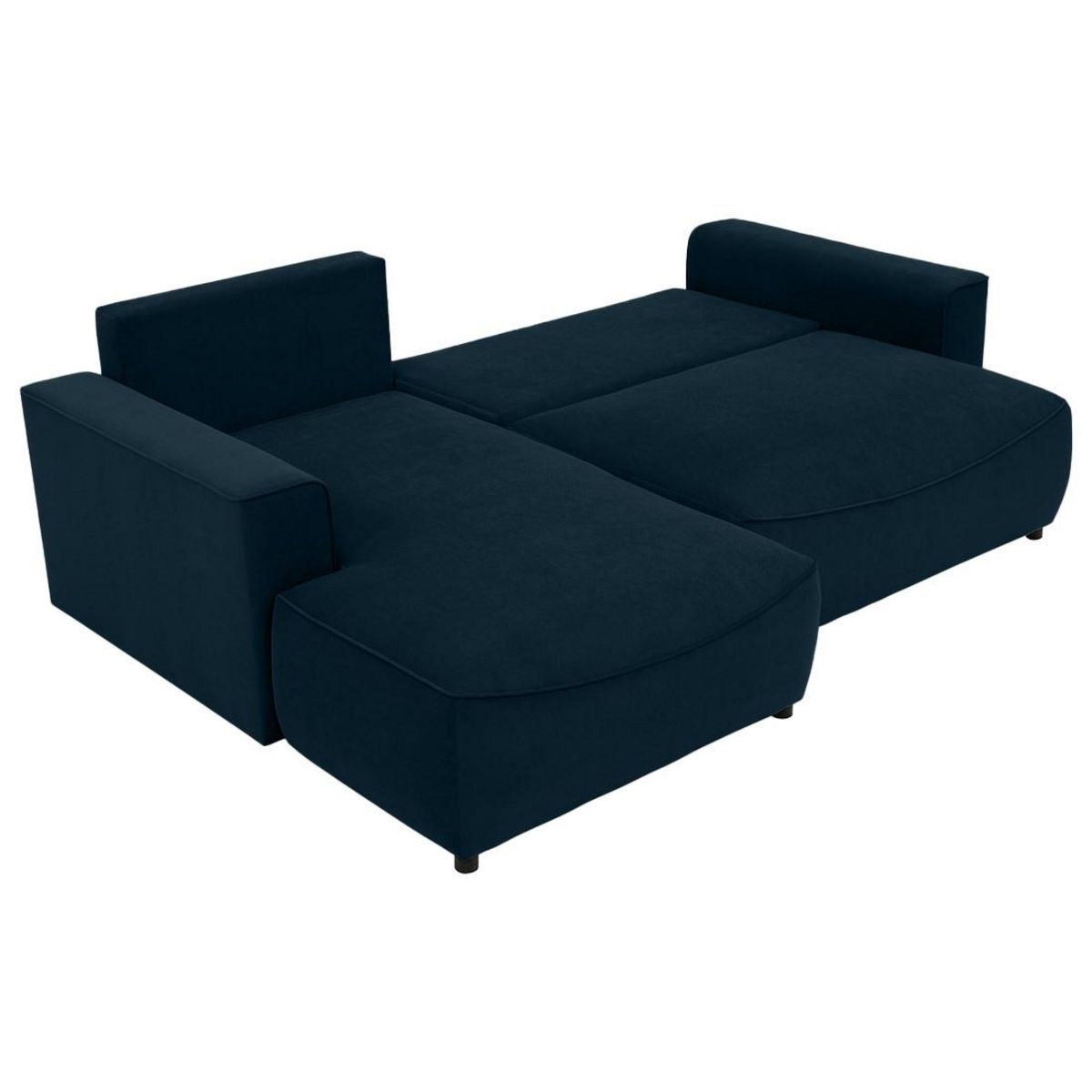 BEST MOBILIER Aurelia - canapé d'angle gauche 4 places convertible avec coffre en tissu texturé