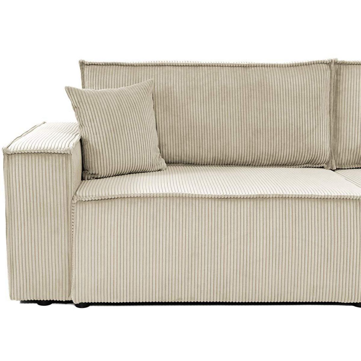 BEST MOBILIER Cezanne - canapé droit 3 places convertible avec coffre en velours côtelé