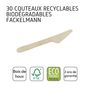 Voir la diapositive 4 : Fackelmann Lot de 30 couteaux en bois jetables Fackelmann Move