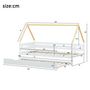 Voir la diapositive 3 : MERAX Lit gigogne 90x200(90x190)cm bois coloris blanc+naturel