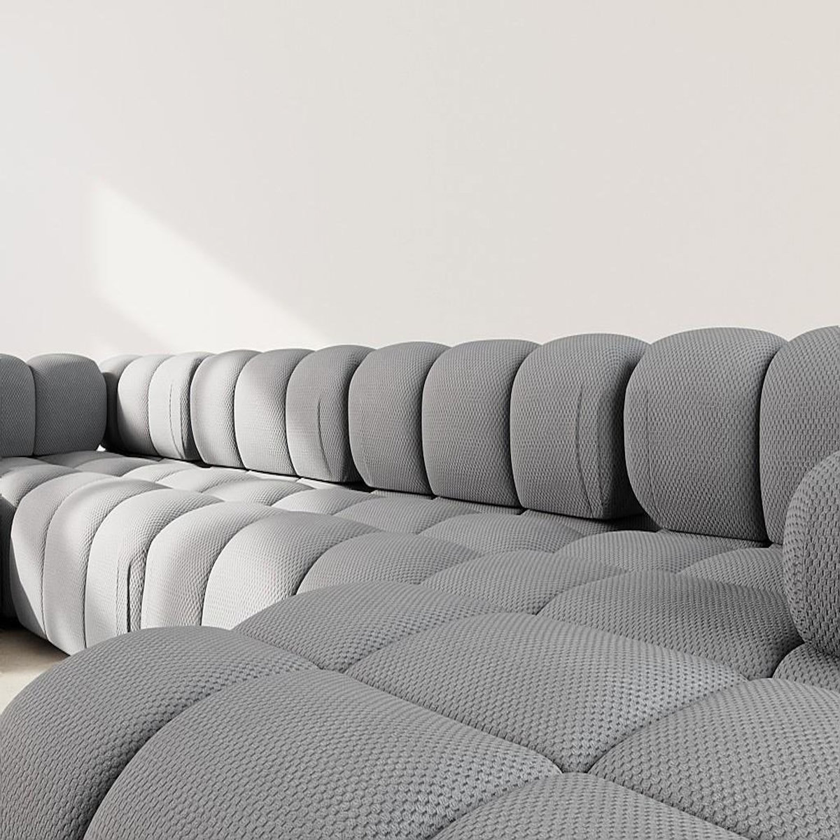 LISA DESIGN Ruby - canapé panoramique modulable d'angle gauche 7 places en velours texturé